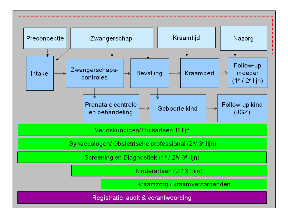 Figuur 1. Perinatale Zorgketen en registratie.